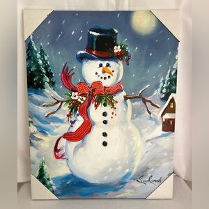 Dollar General Snowman Canvas Susan Comish 2024